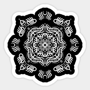 Branch Out Black and White Mandala Sticker